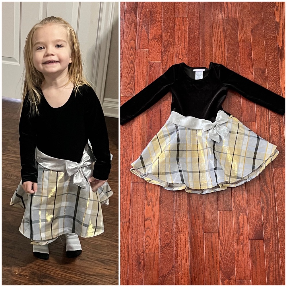 ❌ DONATED Bonnie Jean 3T velvet long sleeve party dress